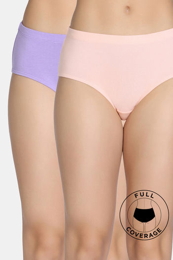Buy Zivame Naturally Dyed Full Coverage Hipster Panty (Pack of 2) - Multicolor